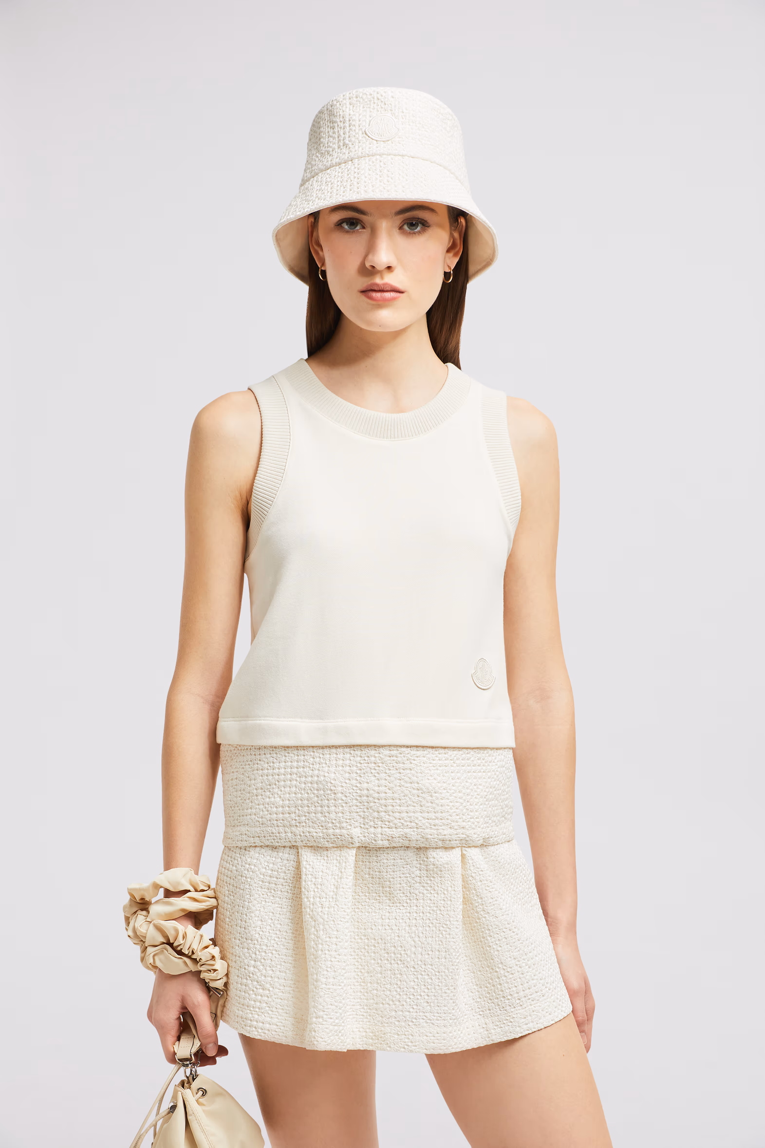 Embroidered Tank Top Women White Moncler 0